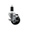 Service Caster 3'' SS Hard Rubber Swivel 1-3/8'' Expanding Stem Caster with Brake SCC-SSEX20S314-HRS-TLB-138 - alternate 1